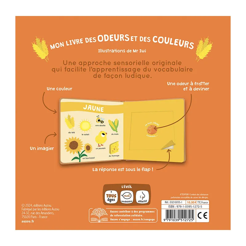 Mon livre des odeurs & des couleurs La ferme - 12m+-3