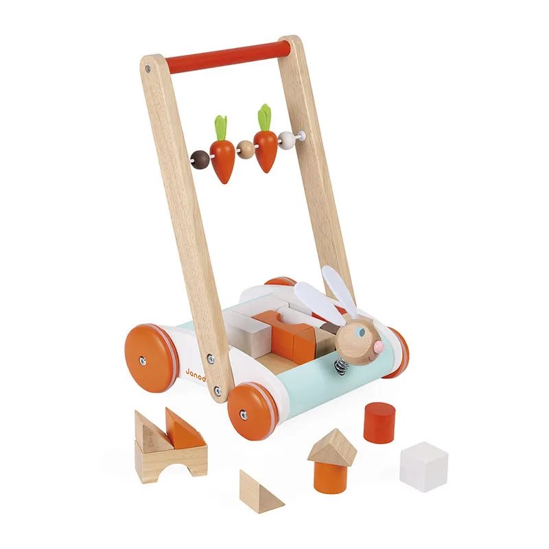 Chariot de marche Lapin + 19 cubes - 12m+-0