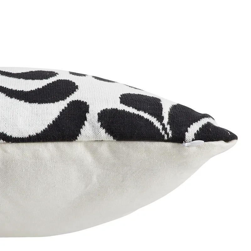 Coussin tricot Twisted Lime Noir/Blanc - 40x40cm-4