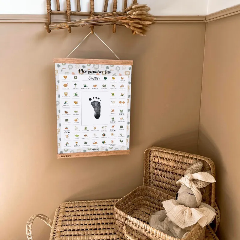 Affiche Mes Premières Fois + Tampon + Cadre Beige - Lion-4