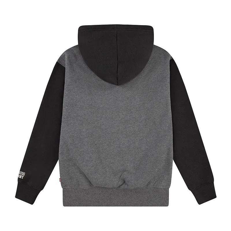 Hoodie Relaxed Fit Colorblock Junior - Charcoal heather-2