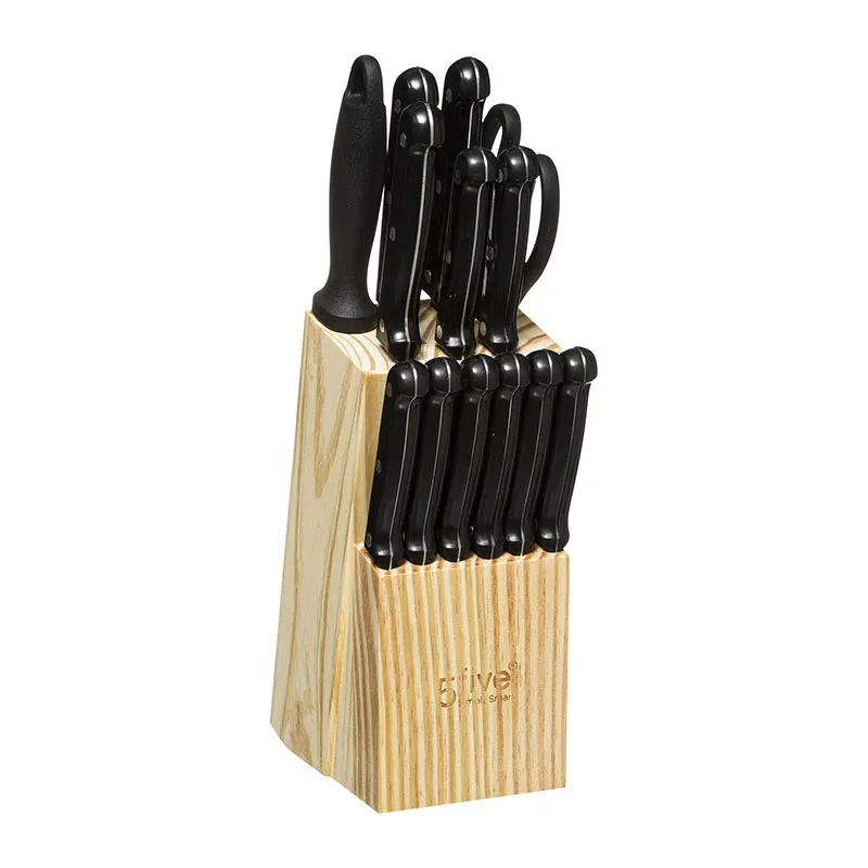 Bloc 11 couteaux avec aiguiseur & ciseau - 13,5x10,2x34cm-0
