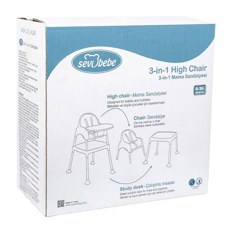 Chaise haute 3en1 - Ecru-8