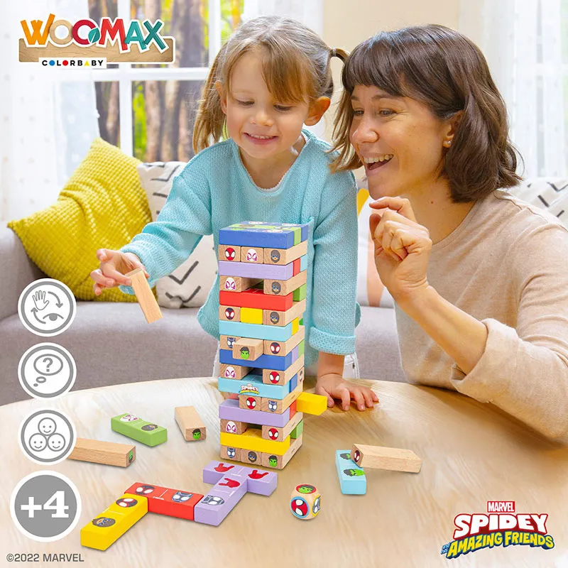 Jeu de construction/Dominos Spidey 2en1 52pcs Bois - 4+-3