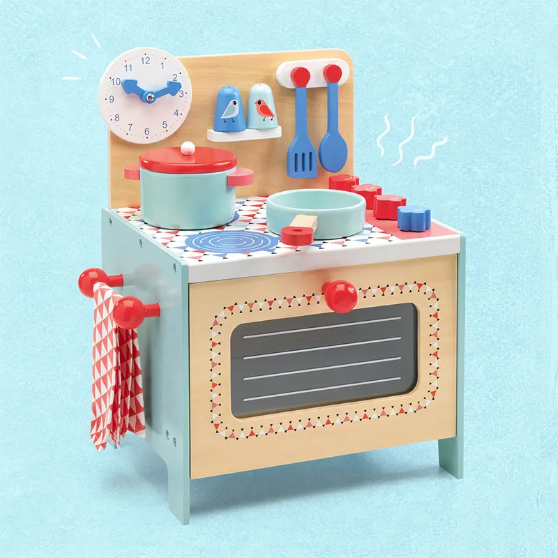 Cuisinière en bois bleue - 3+-1