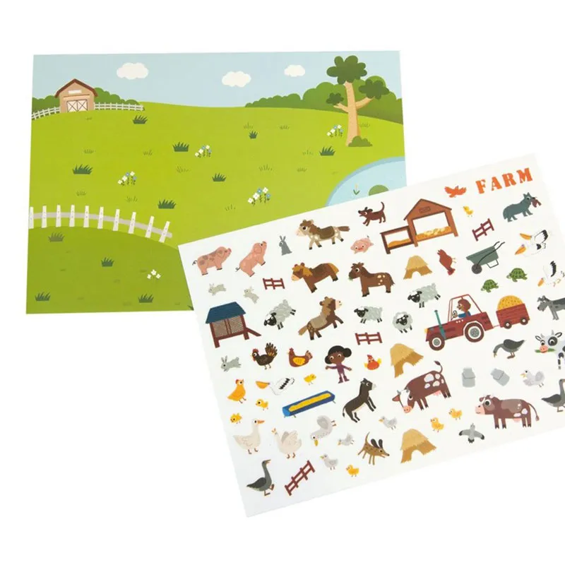 Stickers réutilisables Animaux 200pcs - 36m+-2