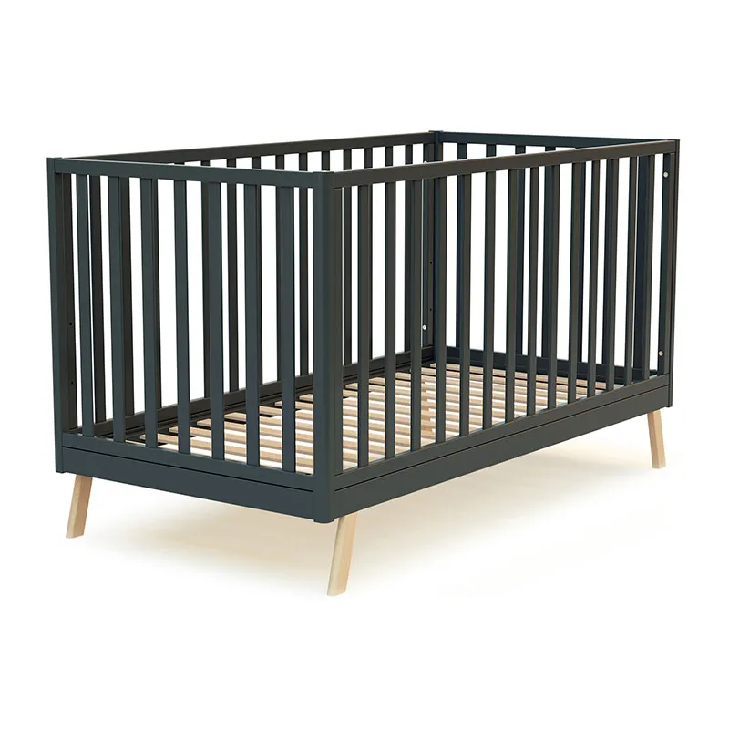 Lit bébé évolutif Confort Gris/Hêtre - 70x140cm-4