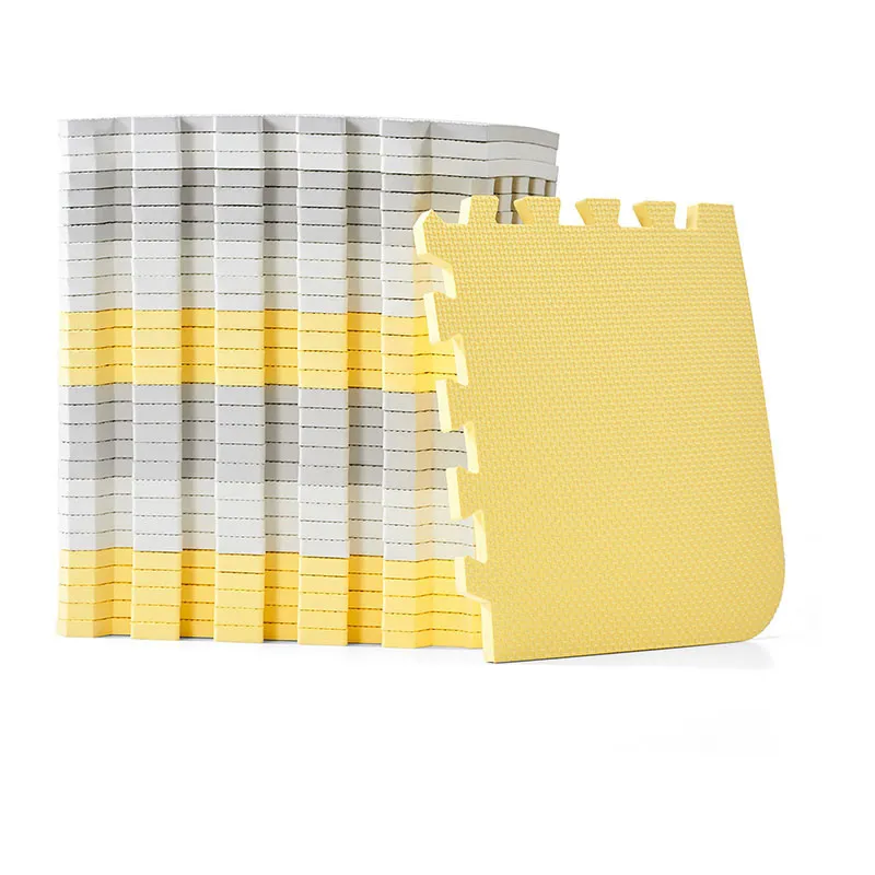 Tapis puzzle mousse Luno Gris/Jaune 150x180cm - 0m+-1