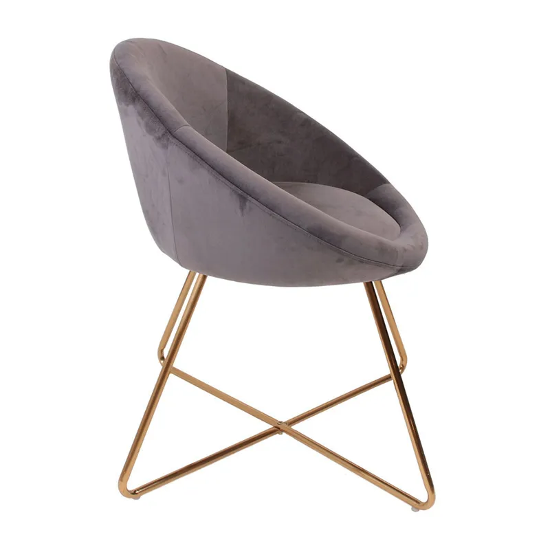 Fauteuil Karl velours Gris - 64x74cm-3
