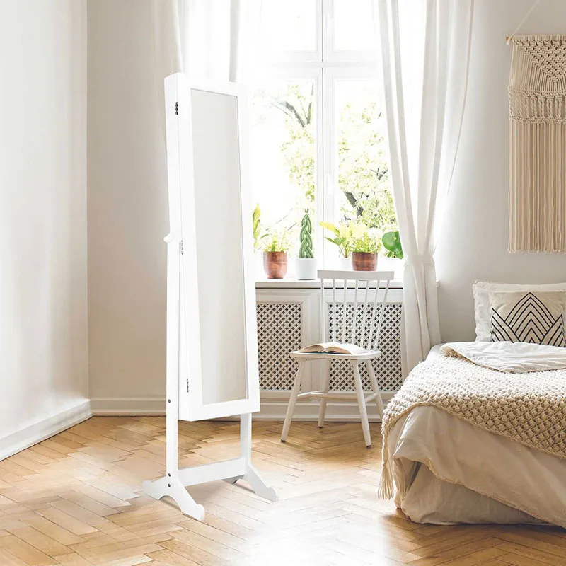 Armoire à bijoux Miroir Vérone Blanc - 145x37,5x34cm-5