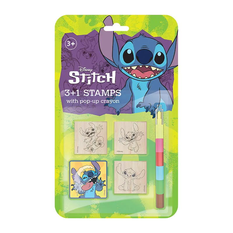 Kit de tampons bois Lilo & Stitch 3pcs + 1 crayon - 36m+-0