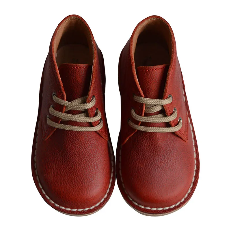 Chaussures derbies à lacets Médéric - Cuir Rouge patiné-0
