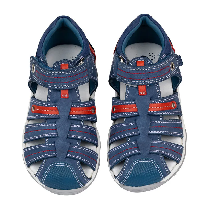 Sandales semi-ouvertes Anthony Cuir - Bleu-4