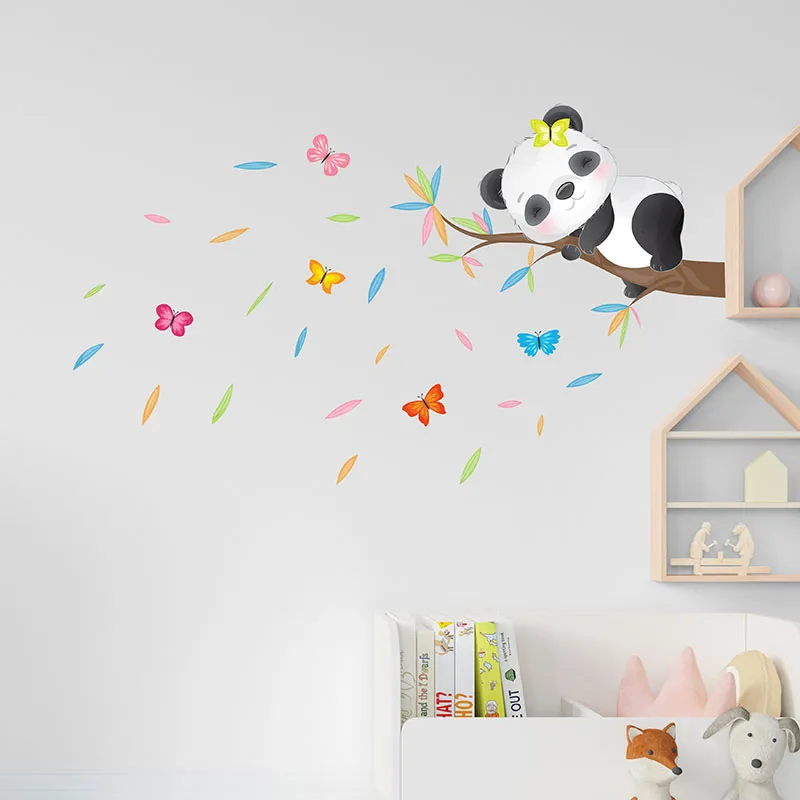 Stickers - Panda endormi sur branche d'arbre-4