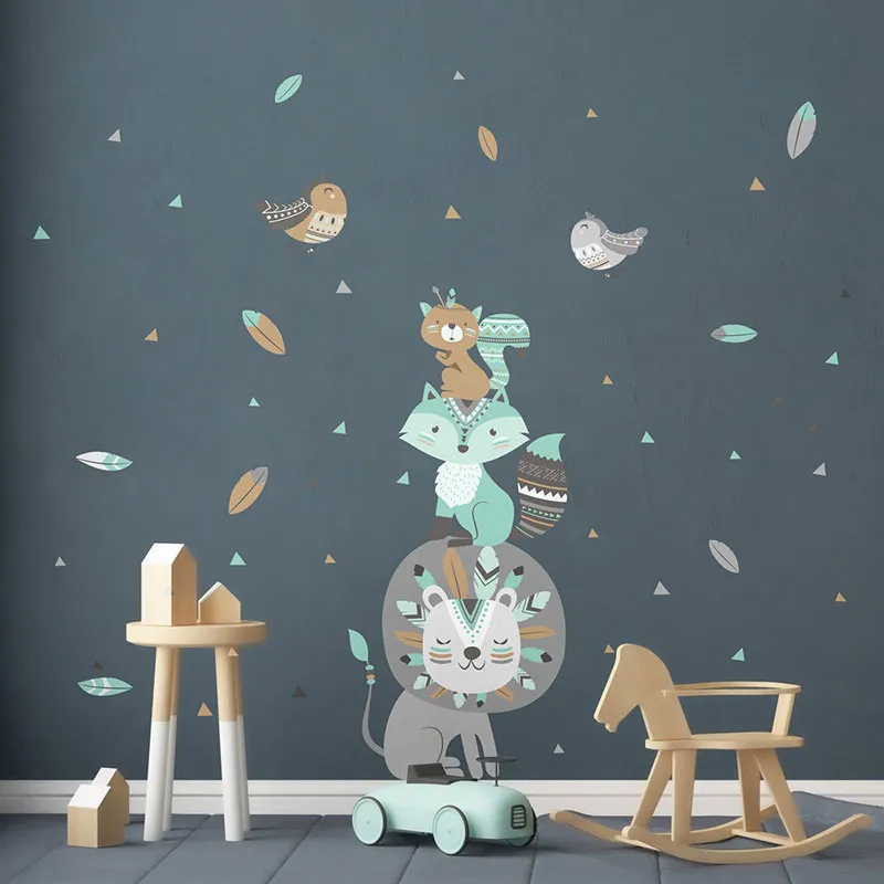 Stickers - Lion & ses amis Bleu-2