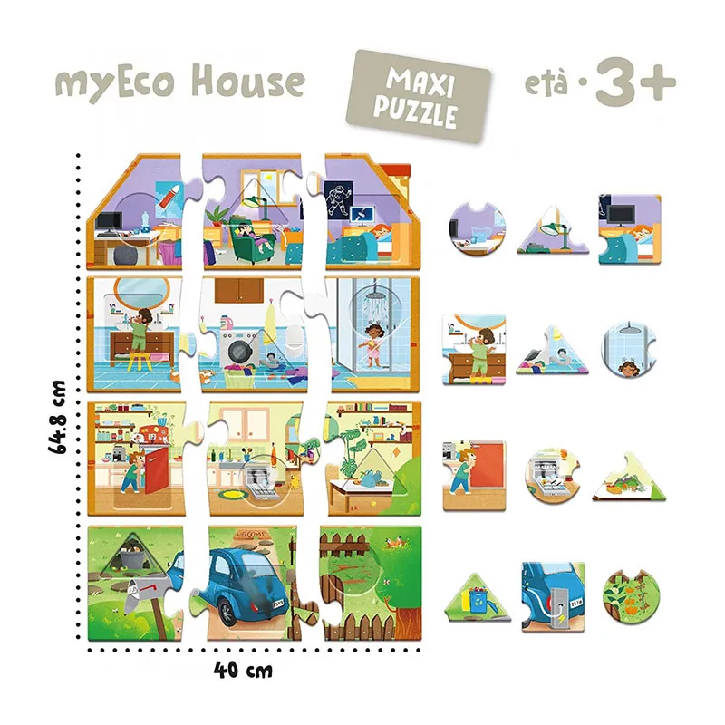 Puzzle Montessori Ma maison écologique 12pcs - 3+-2