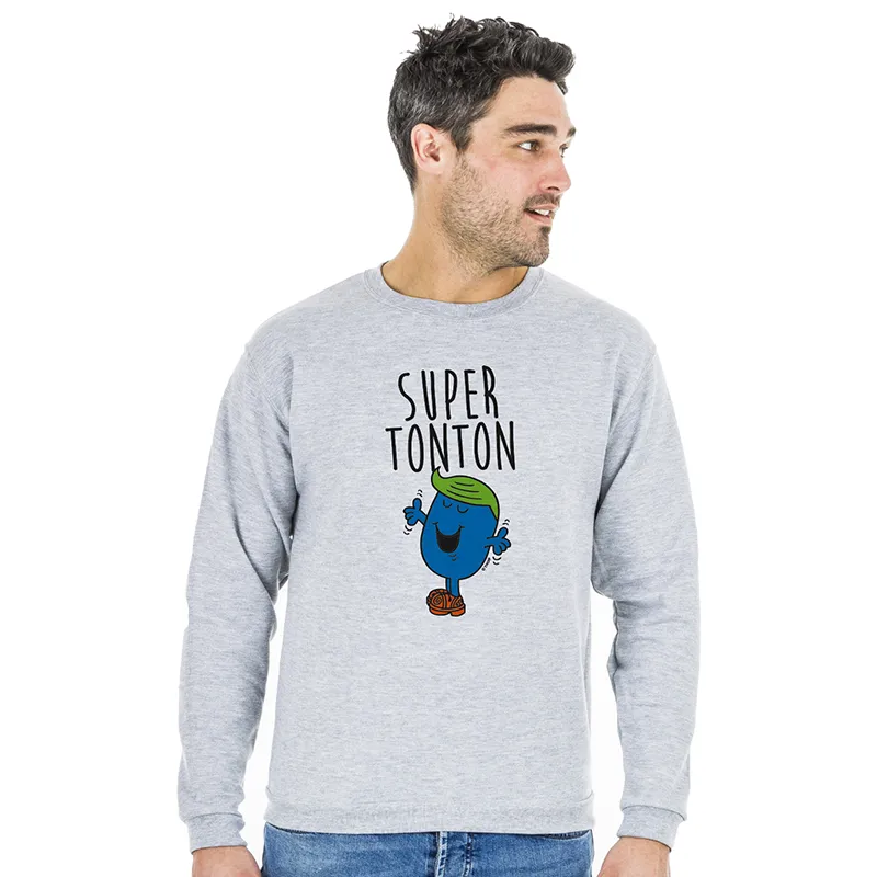 Sweat Homme Super tonton 2 - Gris chiné-0