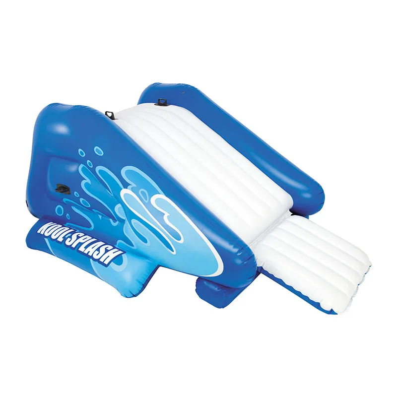 Toboggan gonflable pour piscine enterrée Bleu - 206x117x333cm-0