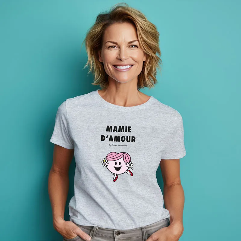 T-shirt Femme Mamie d'amour BIO Mr Mme - Gris chiné-0