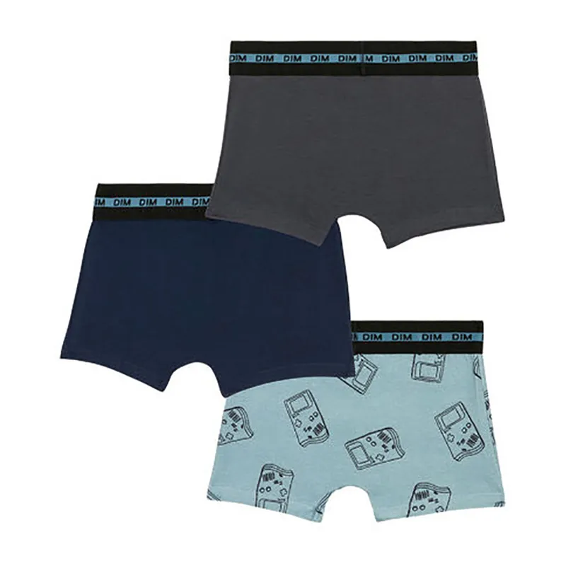 3 Boxers Garçon Fashion - Bleu-1