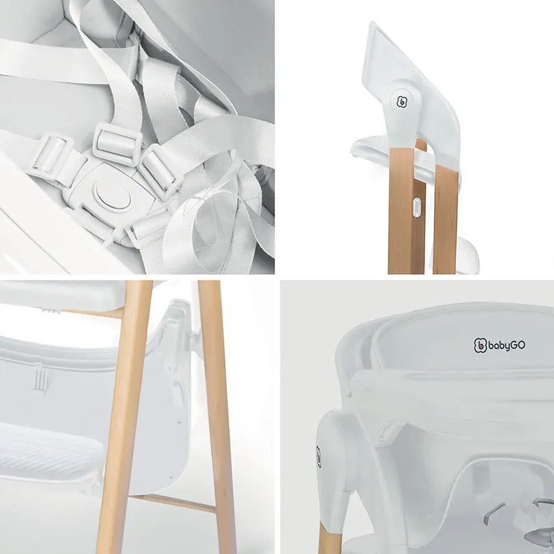 Chaise haute + Transat Levels Newborn Bois/Blanc - 0m+-10
