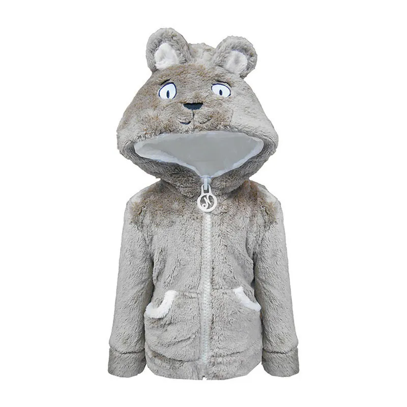 Veste polaire à oreilles Wild Enfant - Camel/Blanc cassé-0