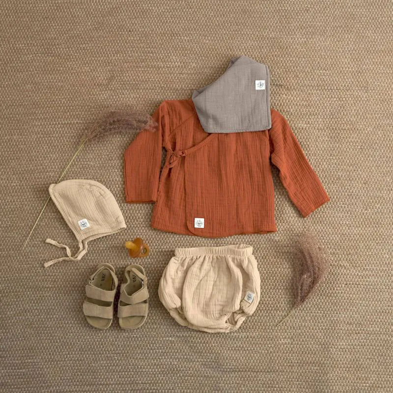 Kimono en mousseline Coton BIO Rust - Lassig-1