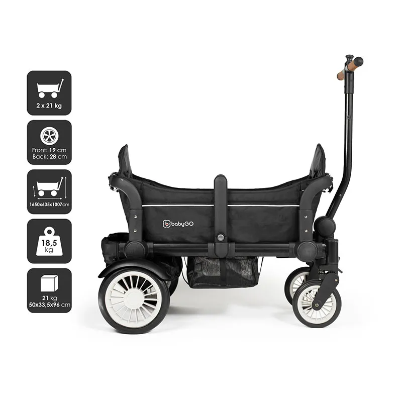 Chariot de transport enfant Cozy Rider - Black/Beige-1