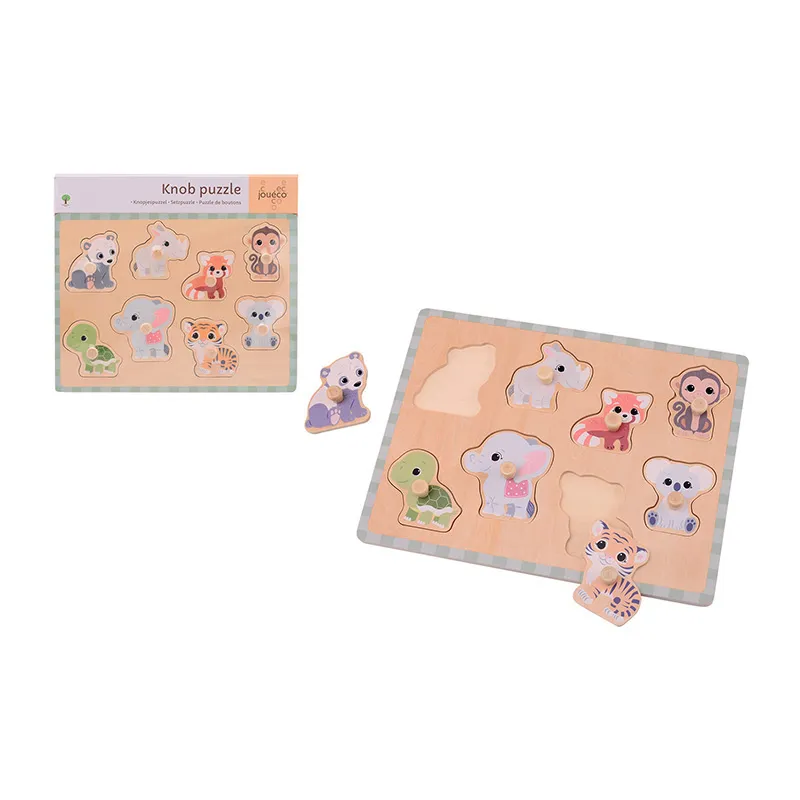 Puzzle à boutons Animaux Wildies 8pcs - 18m+-1
