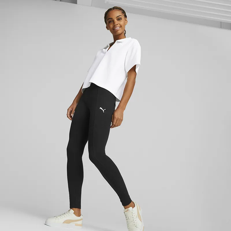 Legging Femme taille haute Her - Noir/Logo Blanc - PUMA-3