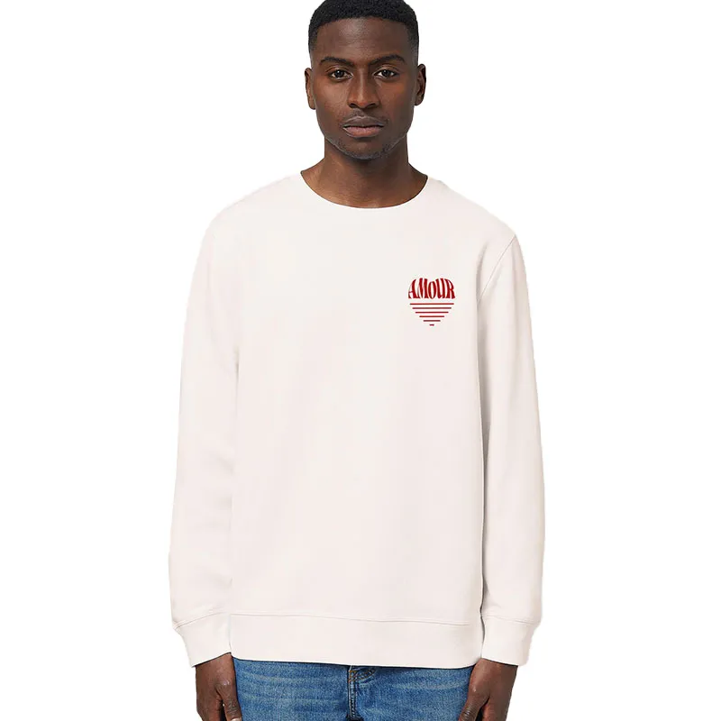 Sweat Homme Amour coeur 2 BIO - Vintage White-0