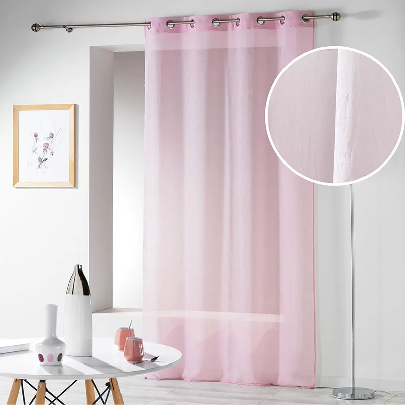 Voilage à oeillets Telma Rose - 140x240cm-0