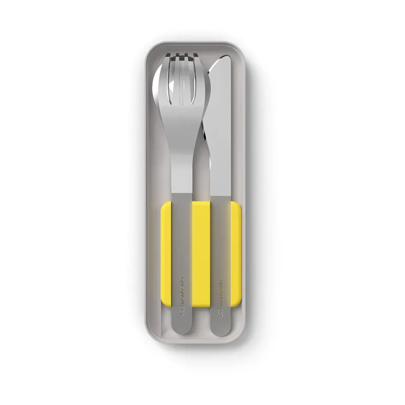Couverts MB Slim Box Jaune 3pcs - 17x6x2cm-0