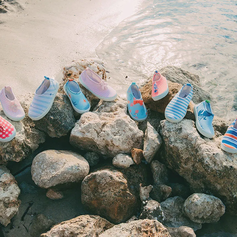 Chaussures de bain Rayures - Bleu/Orange/Blanc-3