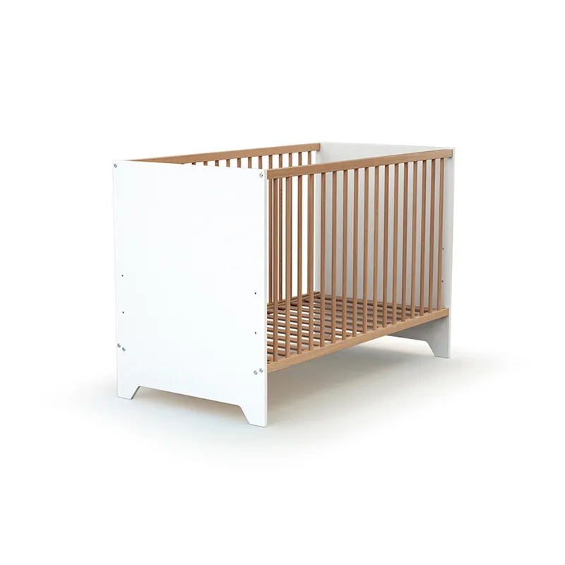 Lit Bébé Bois Gavroche Blanc/Bois - 60x120cm-3