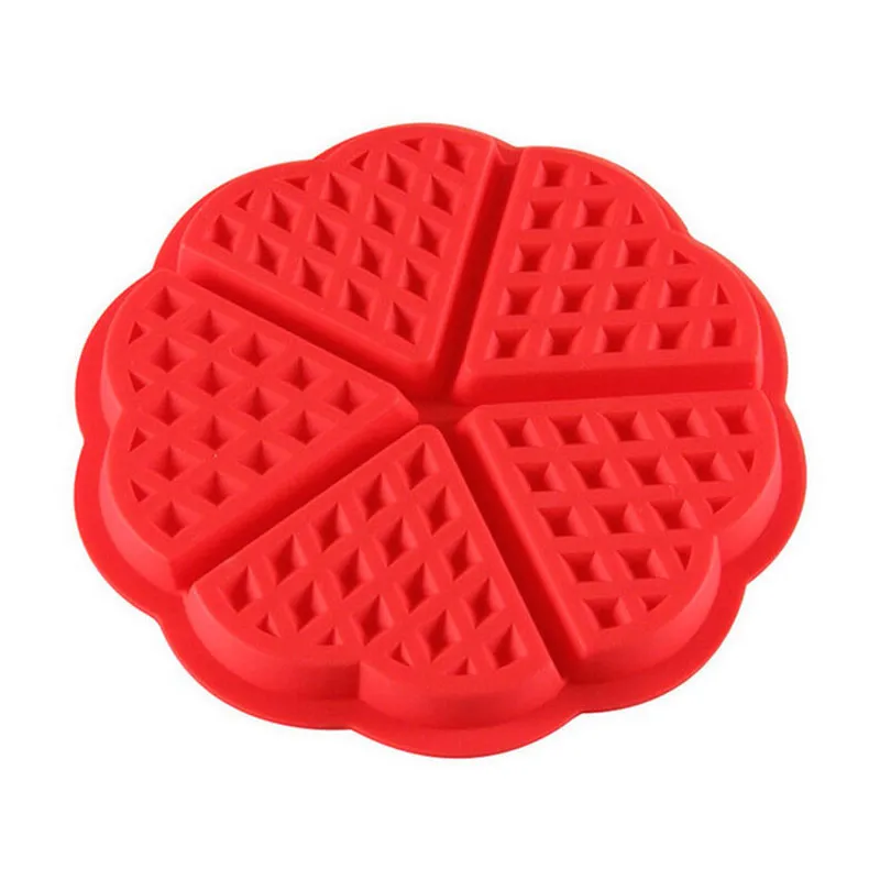 Moule à gaufres Coeur Silicone Rouge - Ø17,7cm-1