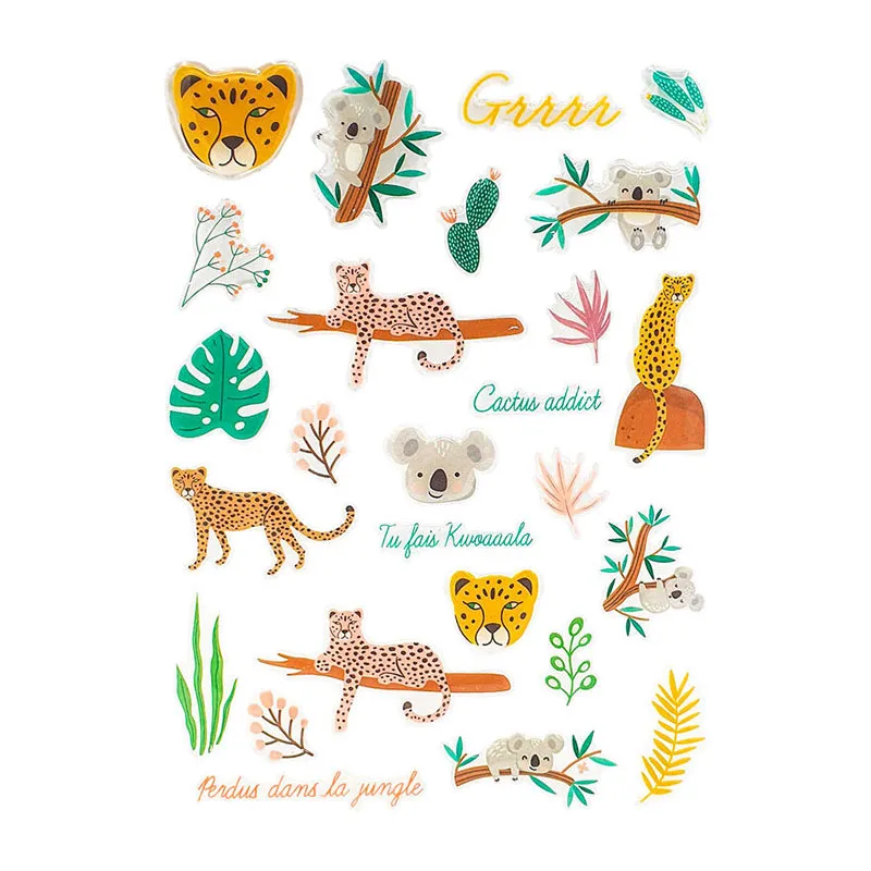 Stickers Animaux de la jungle - 71pcs-10
