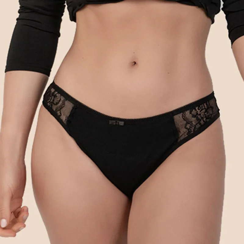 5 Culottes Menstru. Flux abondant Bambou Lola - Noir-2