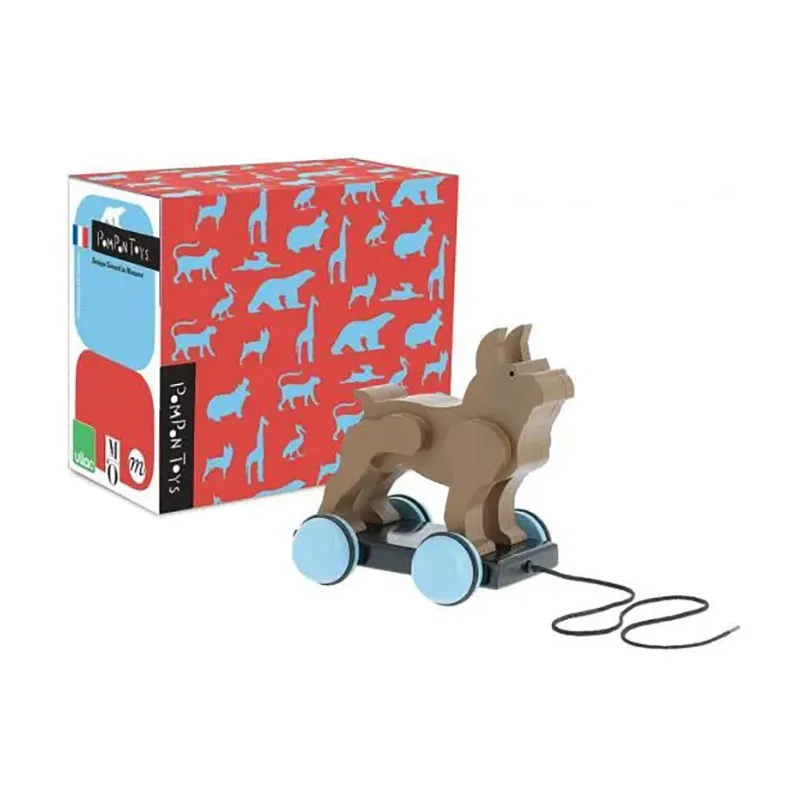Jouet à tirer Chien Pompon - 18m+-2