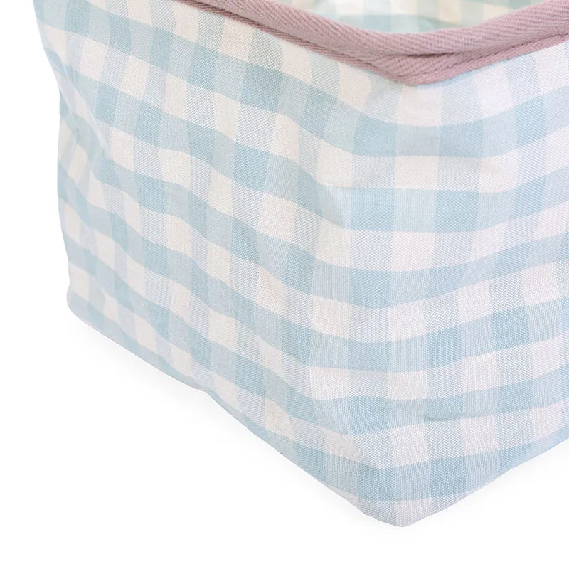 Panier de rangement Vichy Vert - 25x20x20cm-3