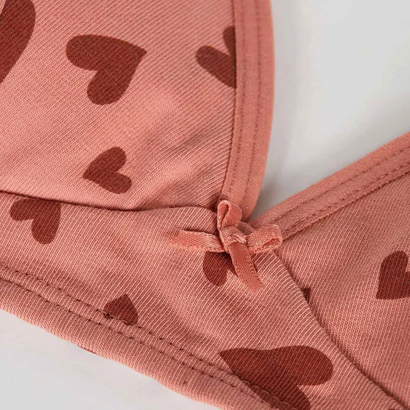 Soutien-gorge triangle Coton Les Pockets Coeurs Fille - Vieux Rose-2