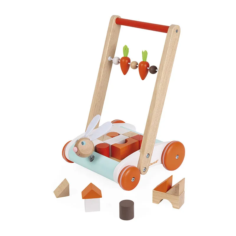 Chariot de marche Lapin + 19 cubes - 12m+-4
