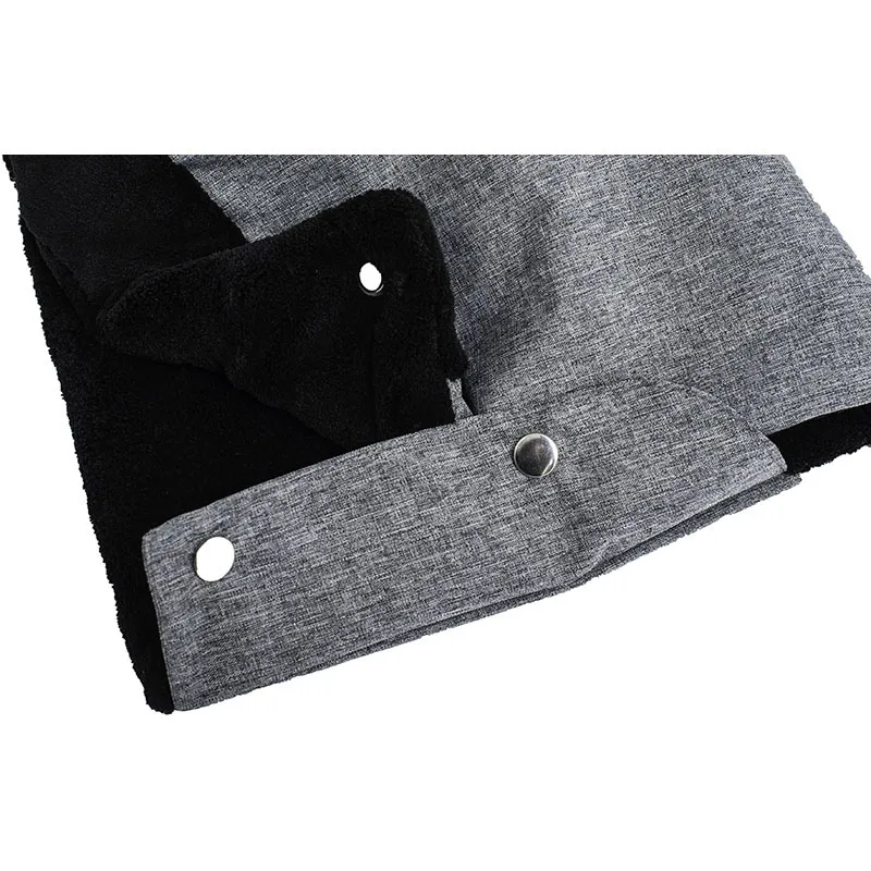 Protège-mains poussette avec support téléphone Polaire - Gris Clair/Gris Foncé-5