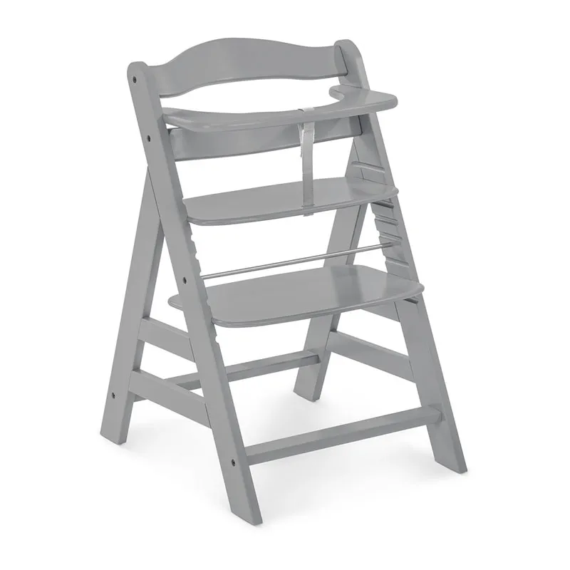 Chaise-haute Alpha+ + Transat Alpha Bouncer 2en1 + Tablette Grise - 0m+-1