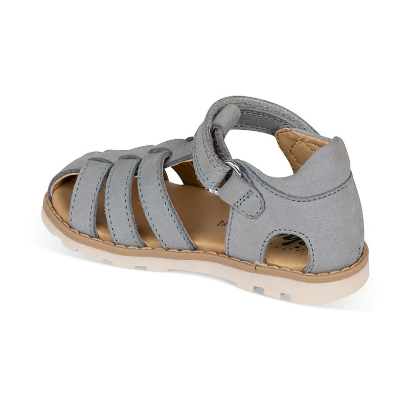 Sandales semi-ouvertes Enrico Cuir - Gris-3