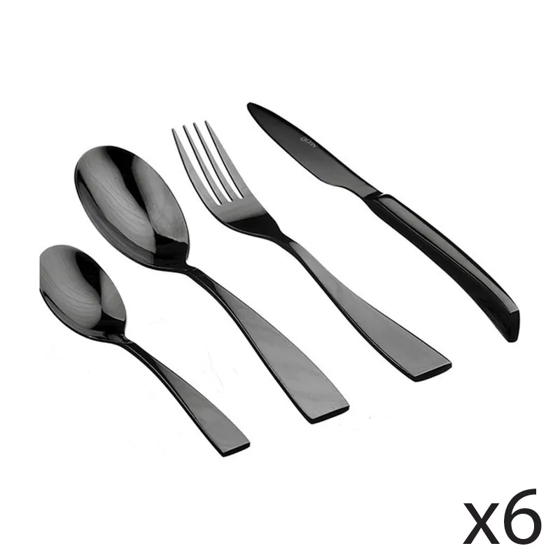 Ménagère Sven Noir Brillant - 24pcs-0
