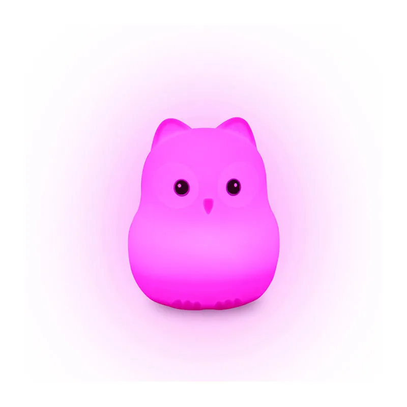 Veilleuse silicone USB Chouette 8 couleurs - 10x12cm-6