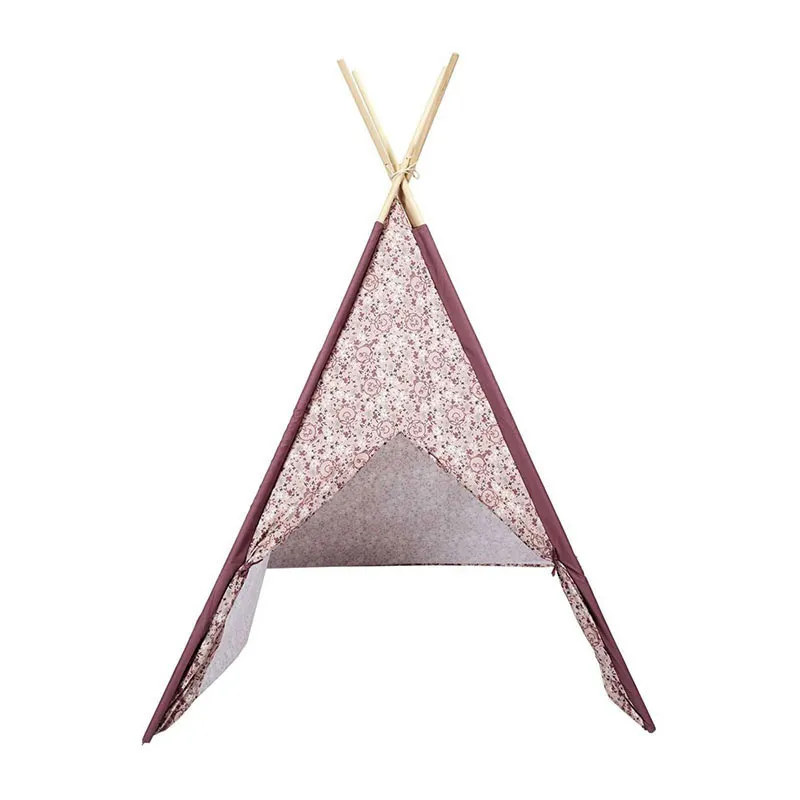 Tipi Madame Princesse Rose/Bois - 120x120x160cm-3