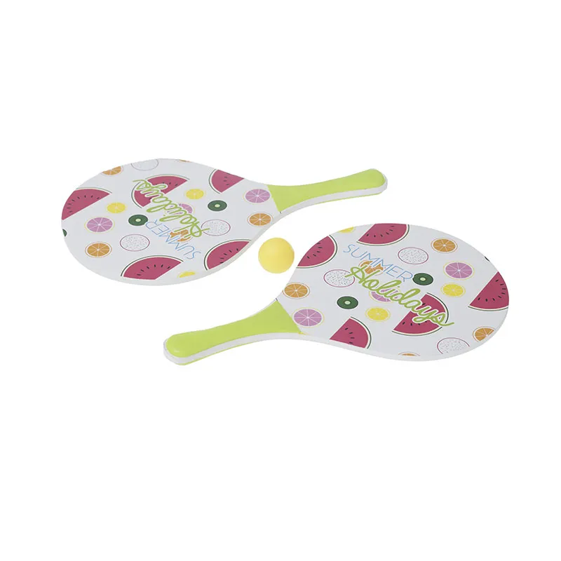 Raquettes de plage Bois + Balles Aléat. - 2pcs-7