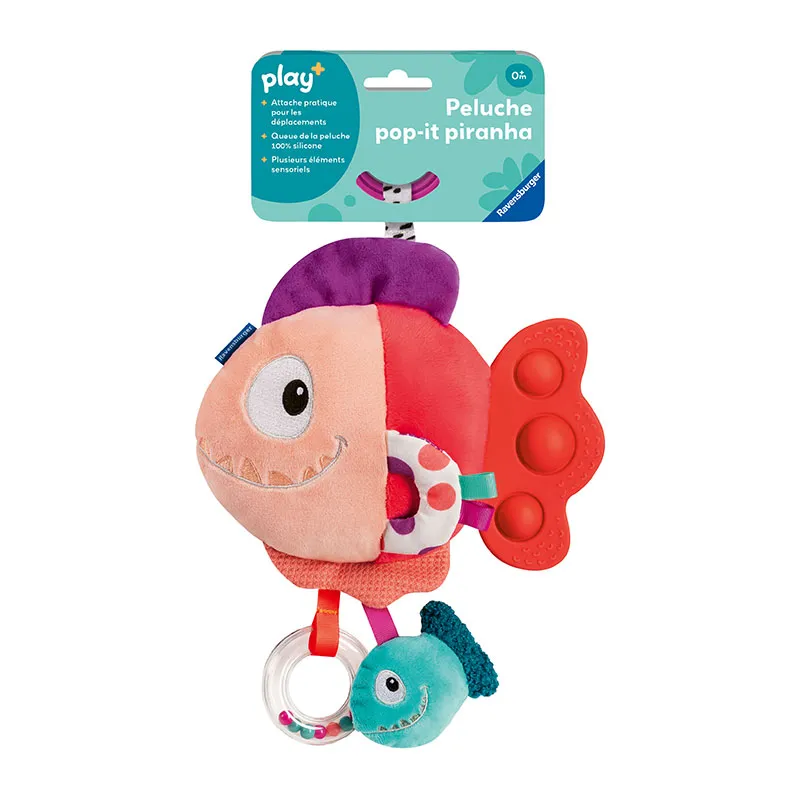 Peluche pop-it Piranha Rouge Play + - 0m+-1